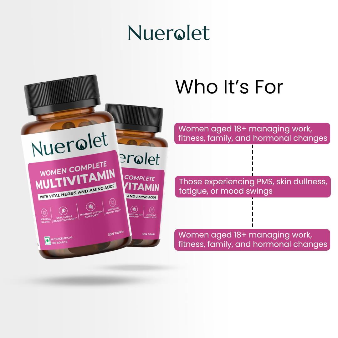 Nuerolet Women’s Multivitamin – Energy, Hormone & Bone Support