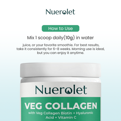 Nuerolet Plant-Based Collagen Peptides + Hyaluronic Acid & Biotin