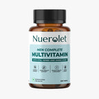 Nuerolet Men’s Complete Multivitamin – daily vegetarian tablets with essential vitamins, minerals, herbs, and amino acids to support stamina, muscle recovery, immunity, heart health, and overall wellness.