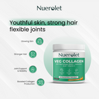 Nuerolet Veg Collagen supplement bottle with product benefits on a white background