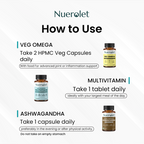 Nuerolet supplement bottles with usage instructions on a white background