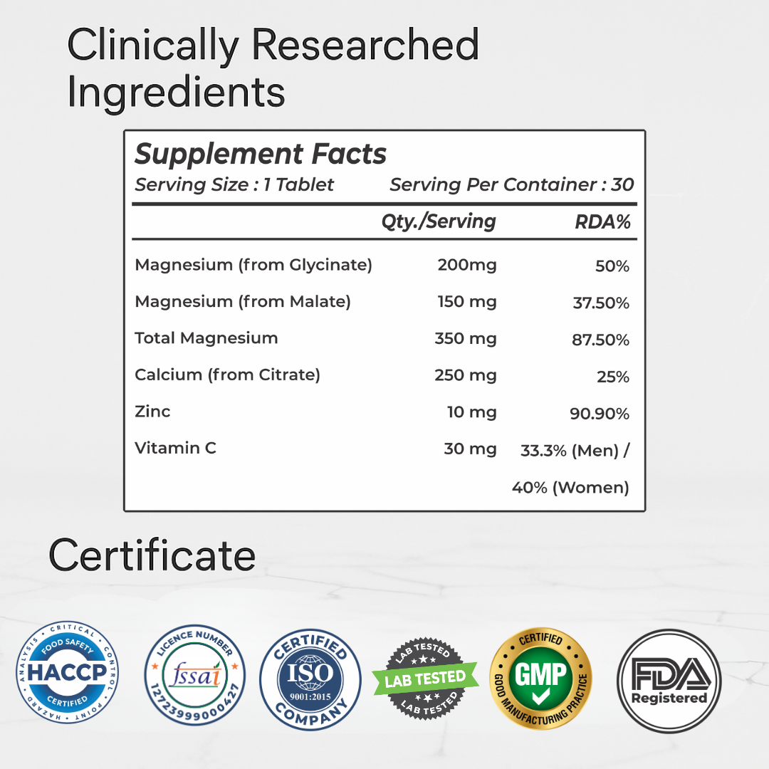 magnesium label with magnesium calcium zinc vitaminc