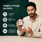 Nuerolet Vegan Omega 3 Algal Oil | 195mg EPA + 520mgDHA - nuerolet 715mg veg omega 3