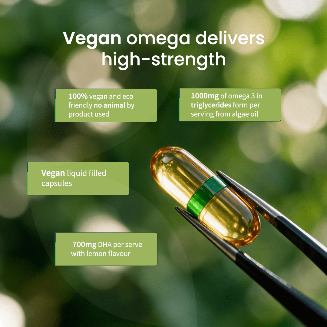 Vegan Omega 3 Algal Oil | 700mg High Potency DHA Secondary image
